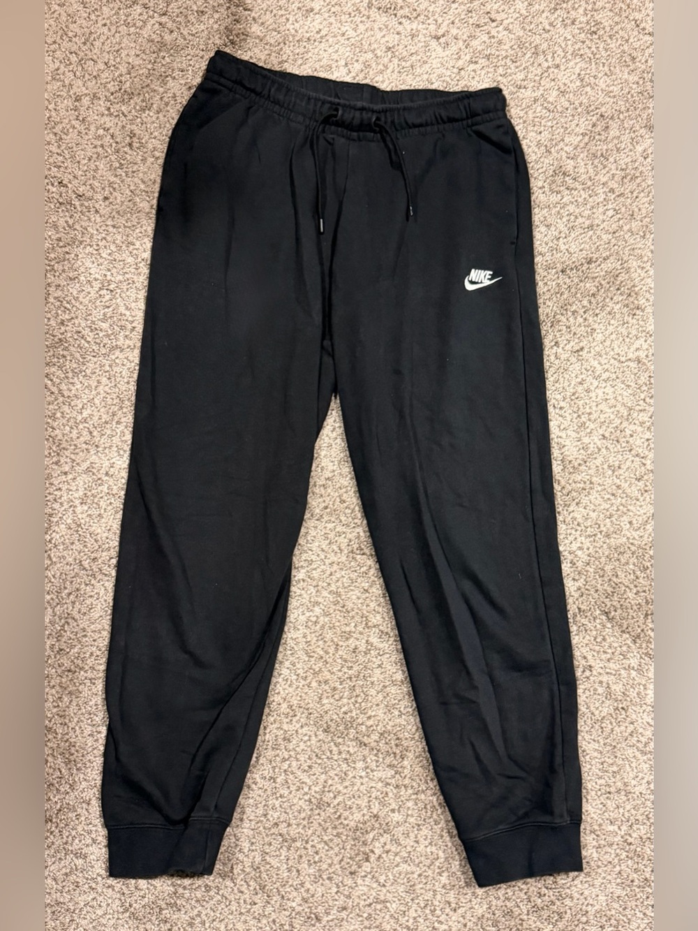 Nike Black Joggers with White Swoosh Logo